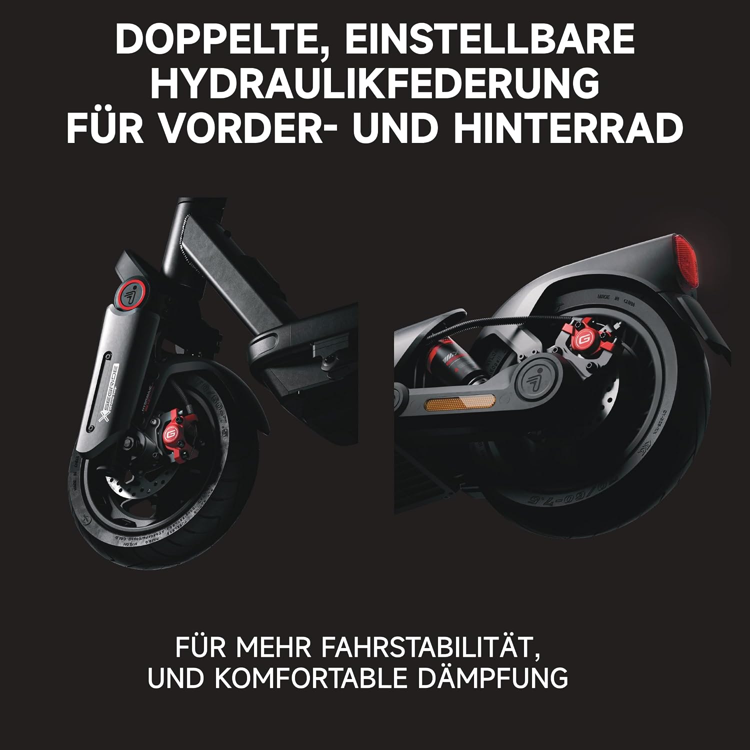 Segway-Ninebot MAX G3 D, E-Scooter mit Deutscher Straßenzulassung, 80 km Eco Modus Reichweite, 75km im Sport Modus, doppelte hydraulische Federung, 130 kg Tragkraft, Smart Display, 3,5 h Ladezeit