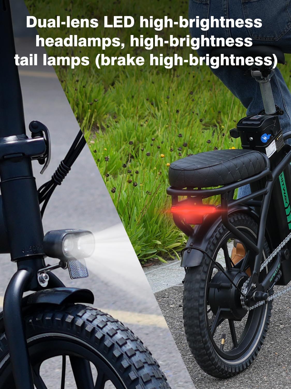 HITWAY BK5S E Bike Faltbar 250W, 36V 13Ah Akku, Reichweite 45-100 km, 16×2.4” Reifen, LCD Display, IP54, Pedelec 25 km/h für Damen und Herren