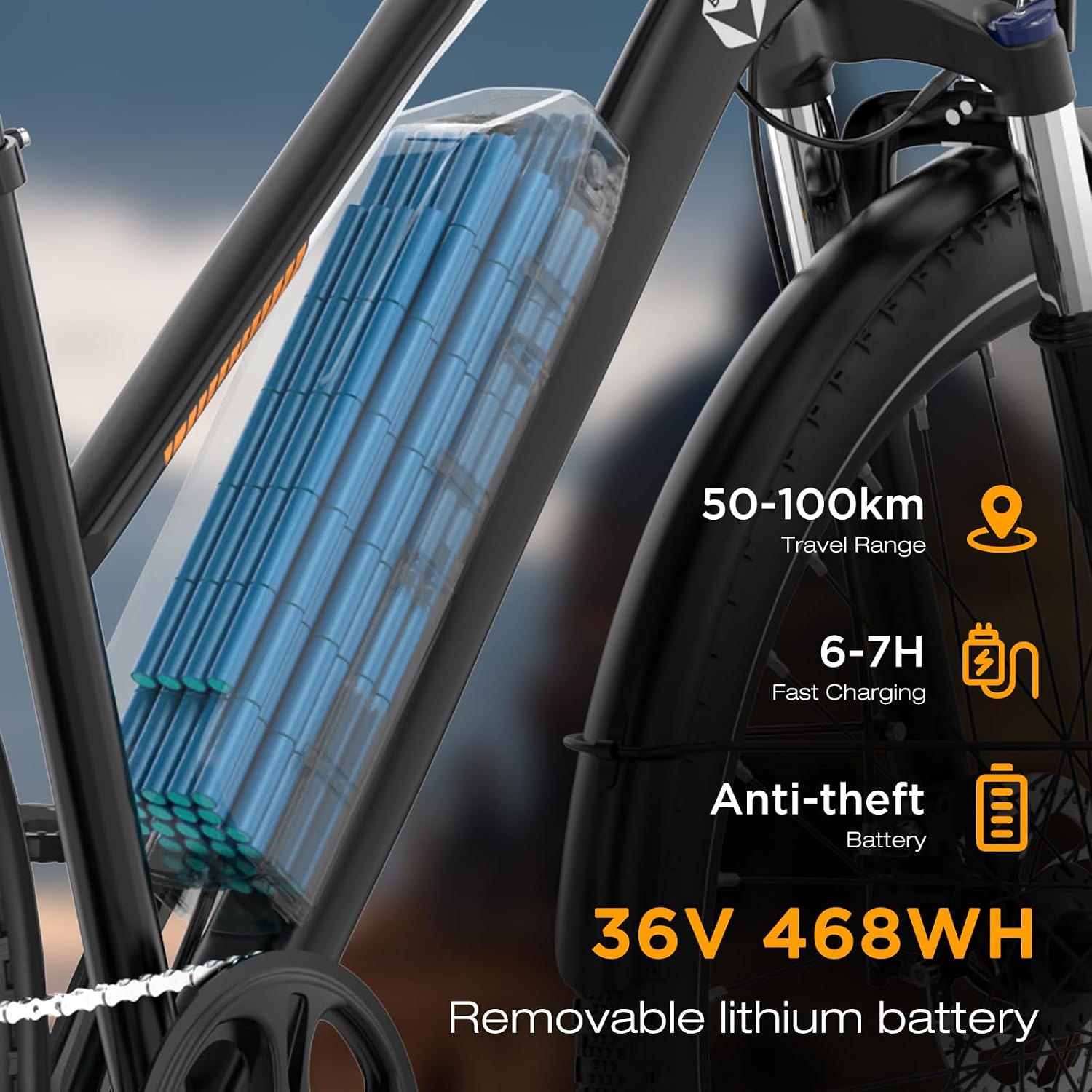 HITWAY 27,5"/28" E-Bike mit Hinterradmotor/Mittelmotor, 250W, 36V 13Ah Akku, bis zu 180 km Reichweite, 7-Gang, Pedelec Citybike Trekkingrad für Damen und Herren