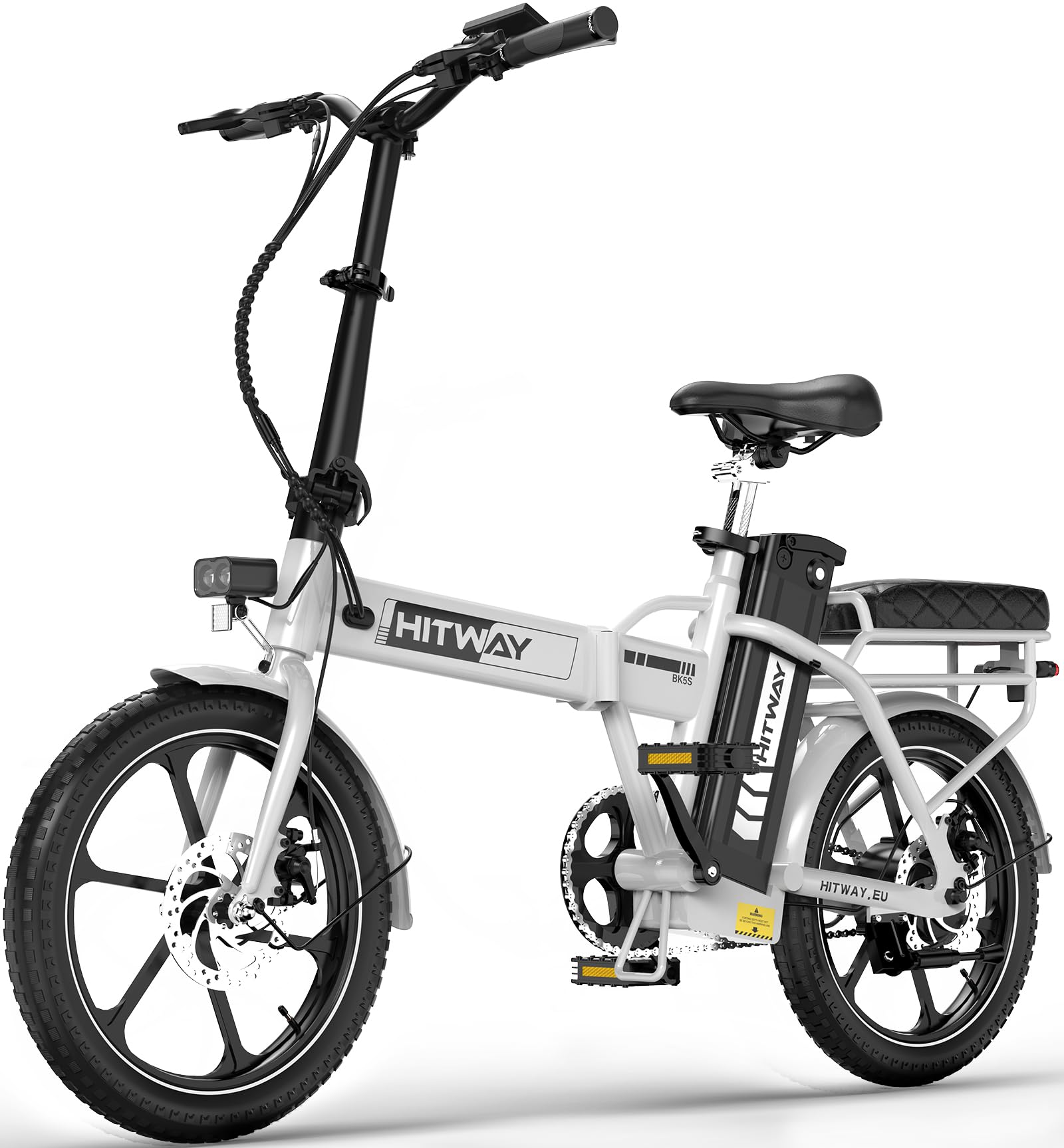 HITWAY BK5S E Bike Faltbar 250W, 36V 13Ah Akku, Reichweite 45-100 km, 16×2.4” Reifen, LCD Display, IP54, Pedelec 25 km/h für Damen und Herren