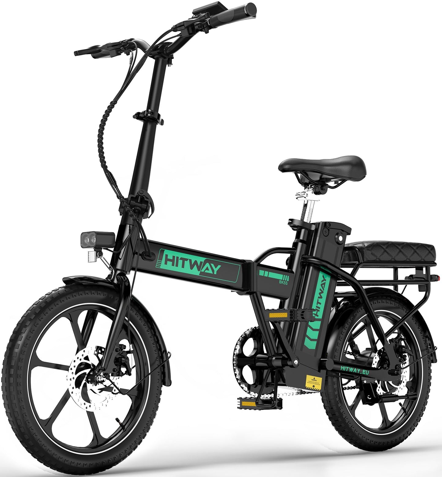 HITWAY BK5S E Bike Faltbar 250W, 36V 13Ah Akku, Reichweite 45-100 km, 16×2.4” Reifen, LCD Display, IP54, Pedelec 25 km/h für Damen und Herren