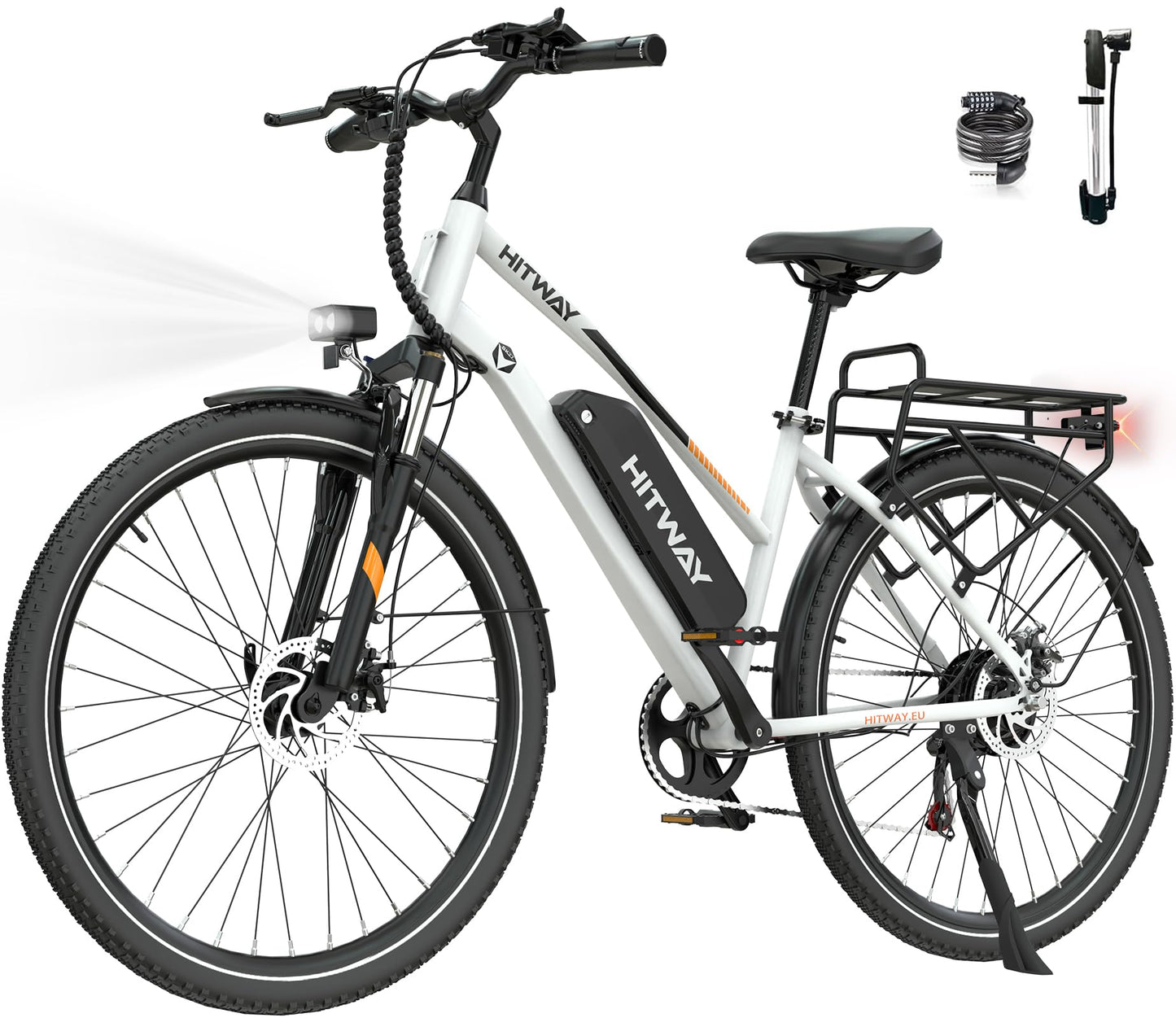 HITWAY 27,5"/28" E-Bike mit Hinterradmotor/Mittelmotor, 250W, 36V 13Ah Akku, bis zu 180 km Reichweite, 7-Gang, Pedelec Citybike Trekkingrad für Damen und Herren
