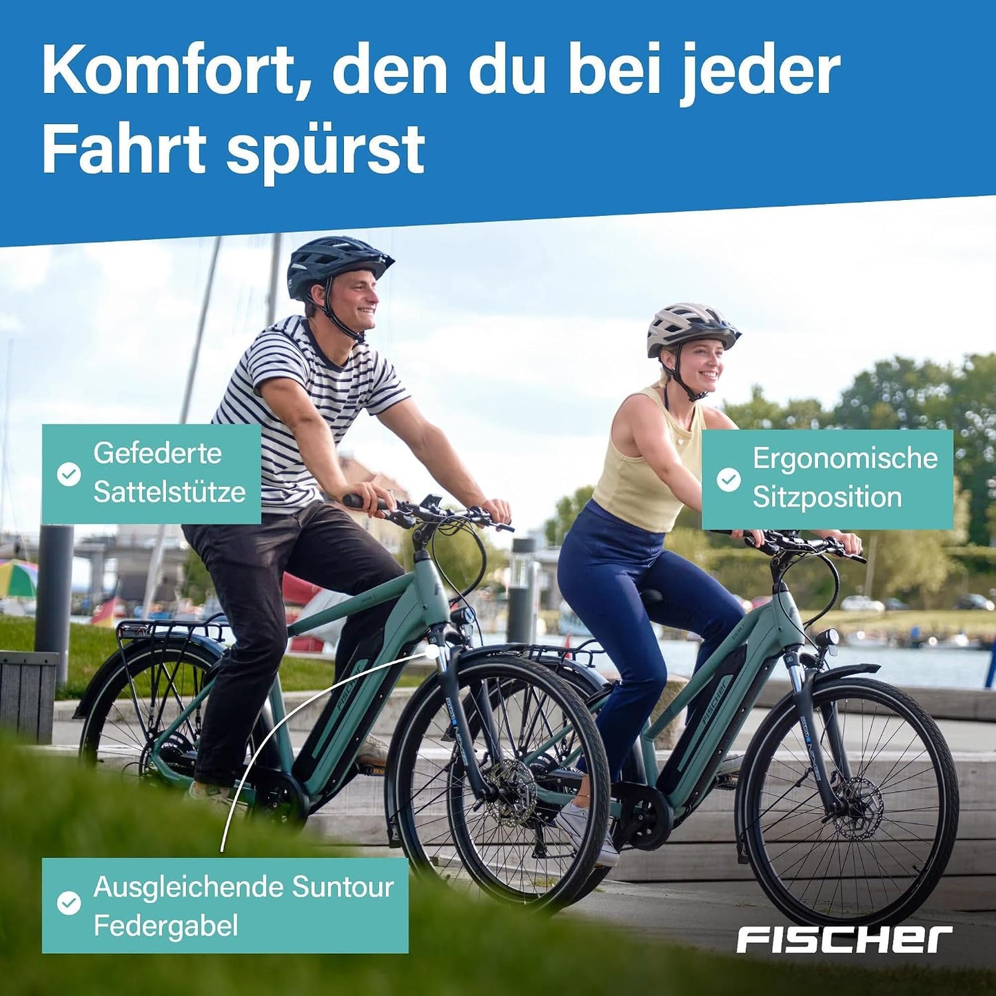 Fischer E-Bike Trekking VIATOR 2.1 Active, Elektrofahrrad für Damen und Herren, RH 45, 459Wh, Heckmotor 50Nm, 48V