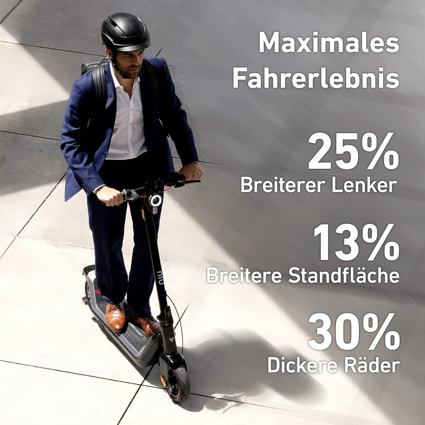 NIU E-Scooter mit Straßenzulassung oder ohne (je nach Model bis zu 65km Reichweite, 25 Prozent Steigung u. 120kg Belastung; extra breite Luftreifen; große Trittfläche; IP54; klappbar; Display; App)