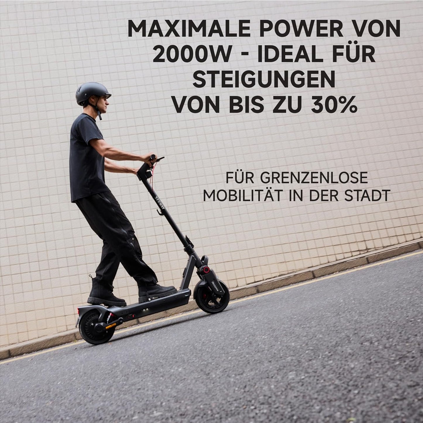 Segway-Ninebot MAX G3 D, E-Scooter mit Deutscher Straßenzulassung, 80 km Eco Modus Reichweite, 75km im Sport Modus, doppelte hydraulische Federung, 130 kg Tragkraft, Smart Display, 3,5 h Ladezeit