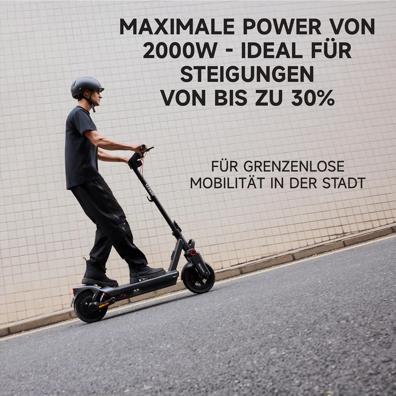 Segway-Ninebot MAX G3 D, E-Scooter mit Deutscher Straßenzulassung, 80 km Eco Modus Reichweite, 75km im Sport Modus, doppelte hydraulische Federung, 130 kg Tragkraft, Smart Display, 3,5 h Ladezeit