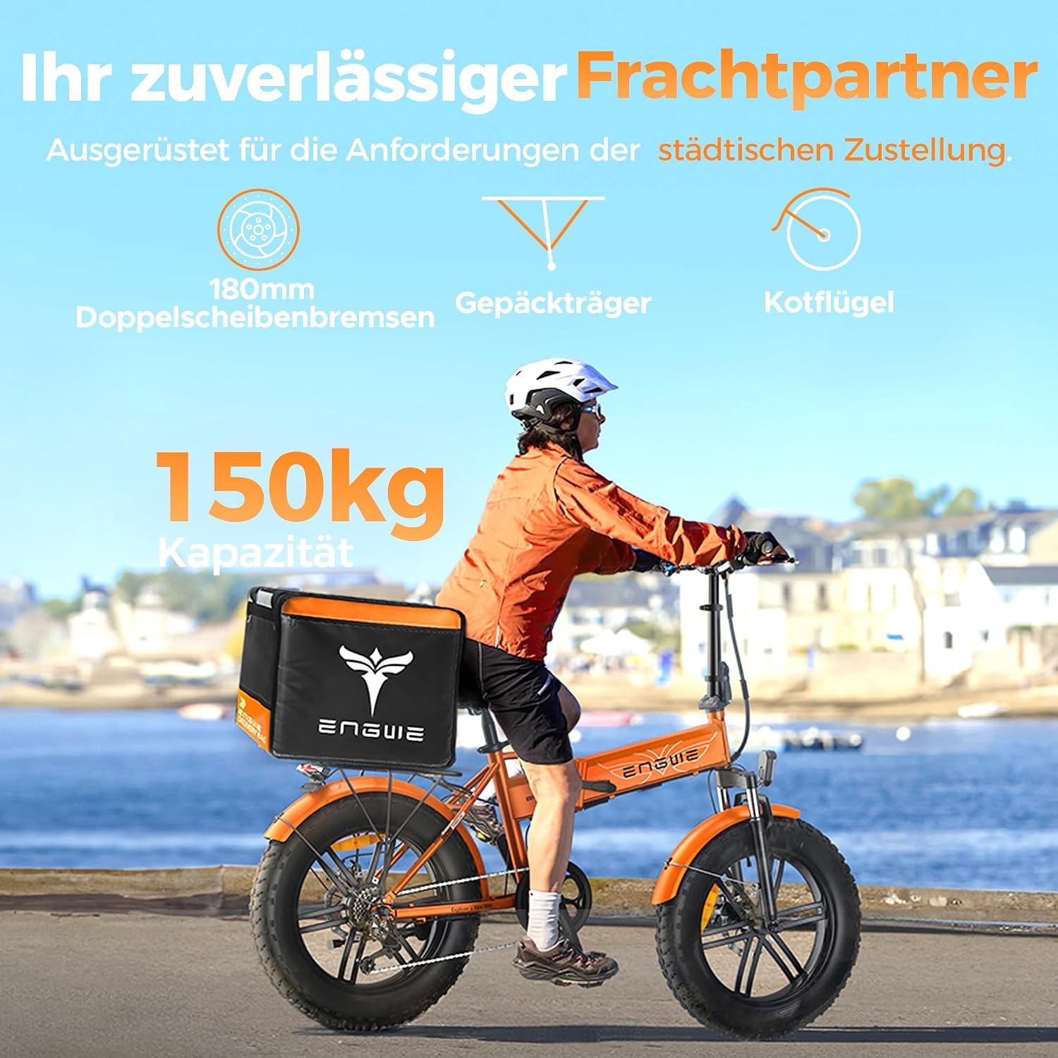 ENGWE E Bike Klapprad, 48V 13Ah Removable Akku bis 120km，20×4.0 Zoll Fette Reifen, 7-Speed E-Bike für Jedes Terrain