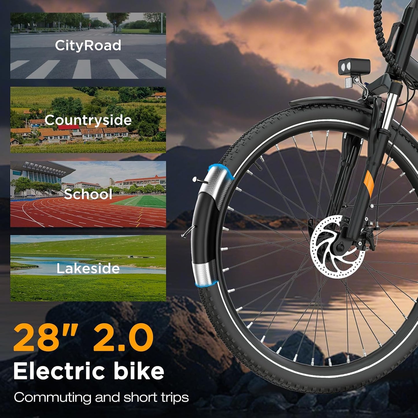 HITWAY 27,5"/28" E-Bike mit Hinterradmotor/Mittelmotor, 250W, 36V 13Ah Akku, bis zu 180 km Reichweite, 7-Gang, Pedelec Citybike Trekkingrad für Damen und Herren