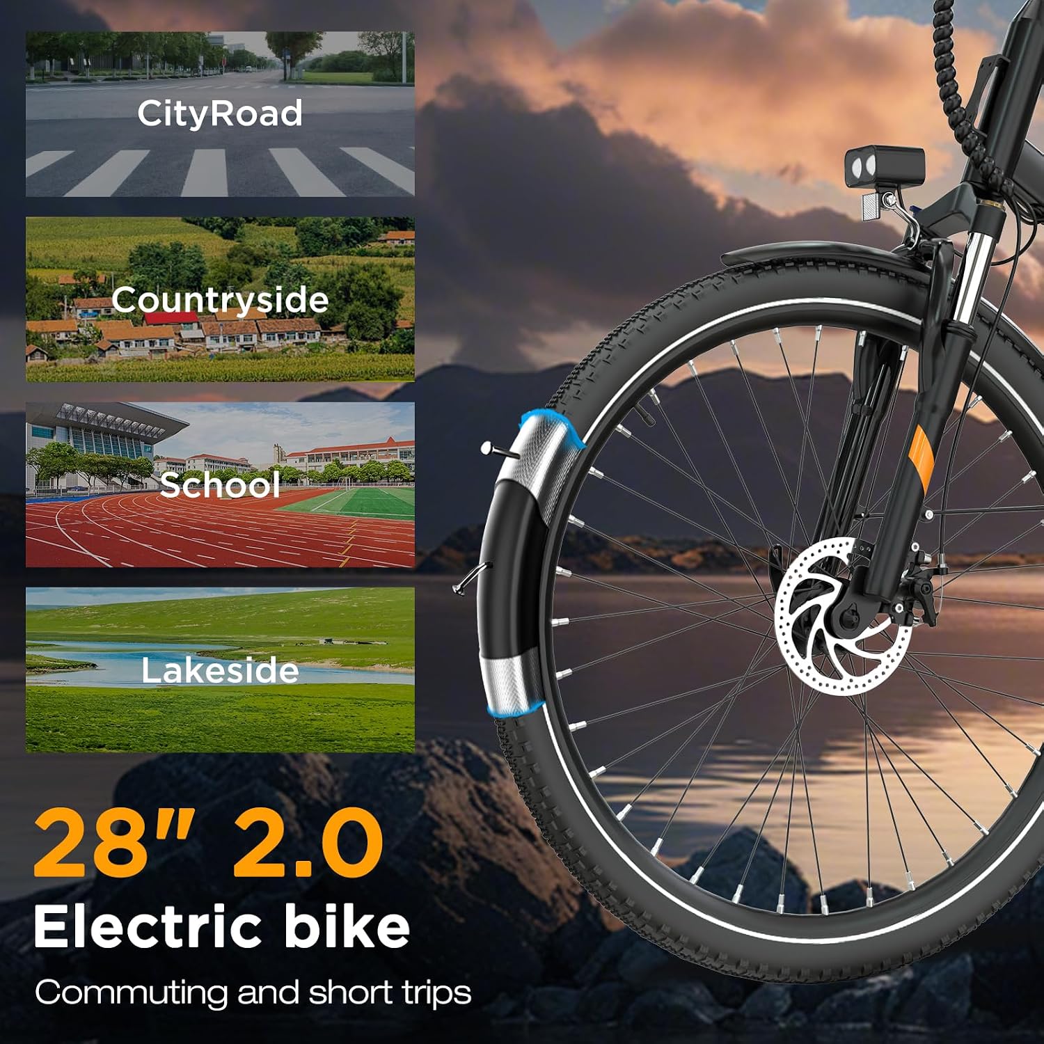 HITWAY 27,5"/28" E-Bike mit Hinterradmotor/Mittelmotor, 250W, 36V 13Ah Akku, bis zu 180 km Reichweite, 7-Gang, Pedelec Citybike Trekkingrad für Damen und Herren