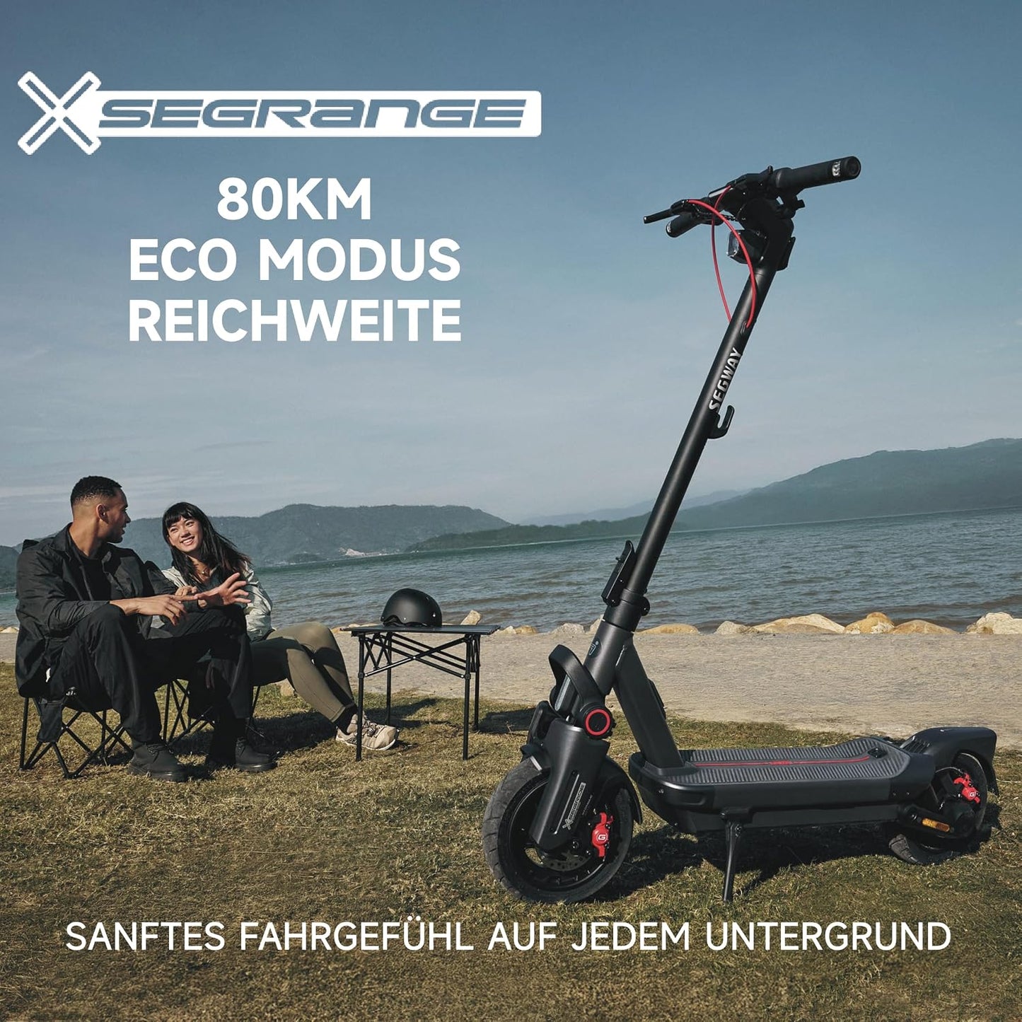 Segway-Ninebot MAX G3 D, E-Scooter mit Deutscher Straßenzulassung, 80 km Eco Modus Reichweite, 75km im Sport Modus, doppelte hydraulische Federung, 130 kg Tragkraft, Smart Display, 3,5 h Ladezeit