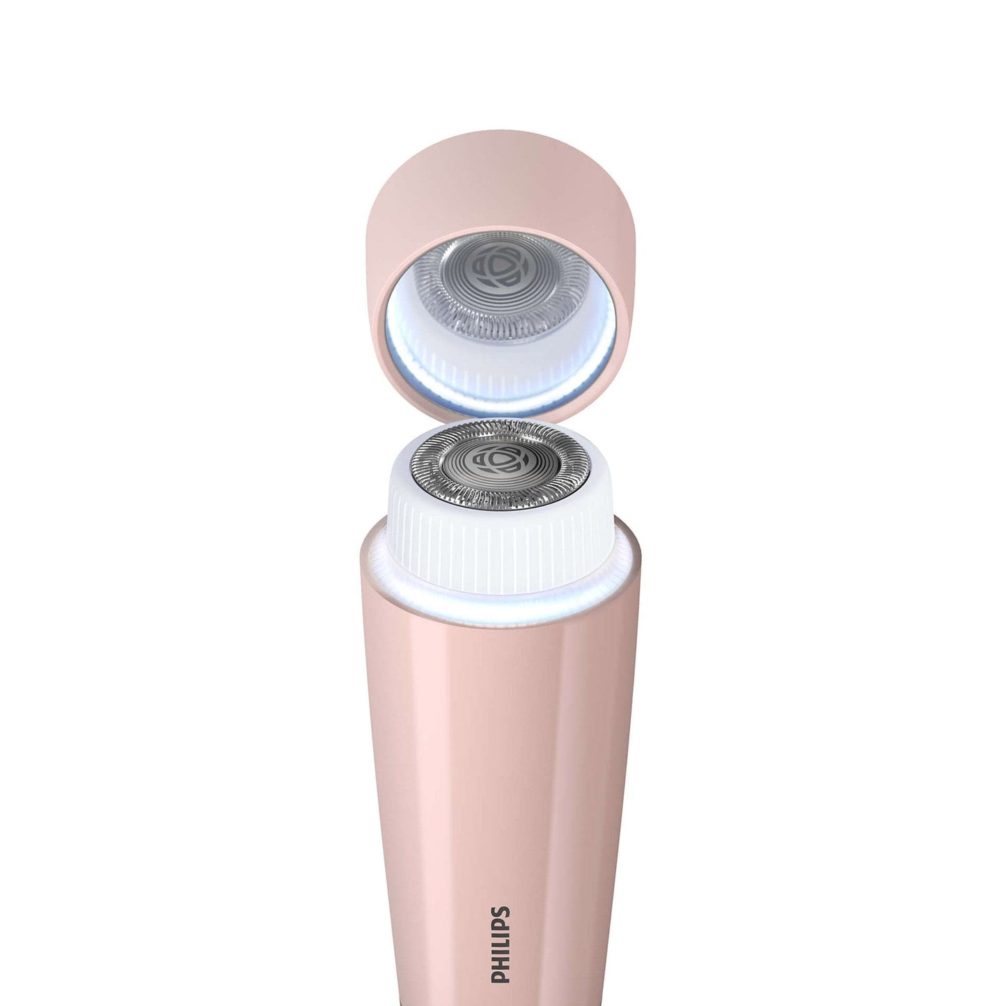 Philips Gesichtshaarentferner BRR454/00 – Damenrasierer mit LED-Licht & Spiegel, schmerzfrei